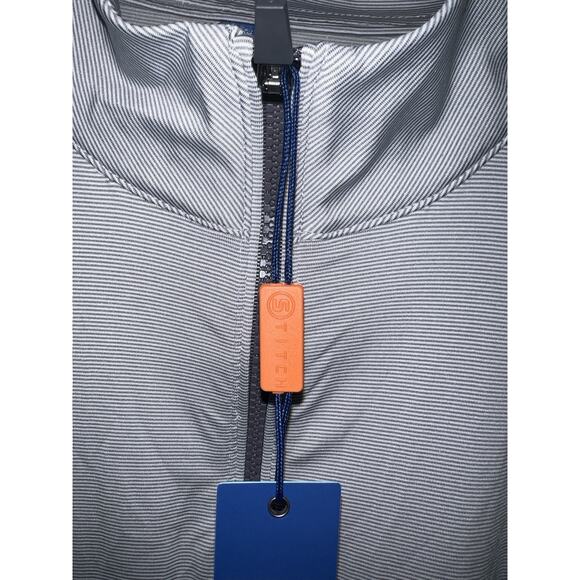 Stitch Scout 1/4 Zip Pullover Golf Jacket Men's L Gray NWT Logo Striped - Picture 3 of 10